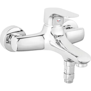 Vodovodní baterie Nástěnná vanová baterie s jednou pákou Ferro TIGA, stříbrná