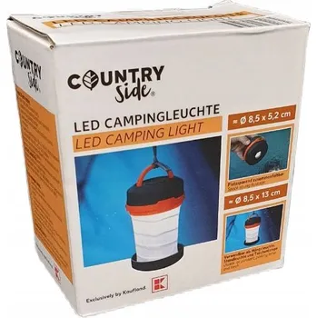 Stojací lampa Skládací LED kempingová lampa CountrySide – závěsná i stojací svítilna