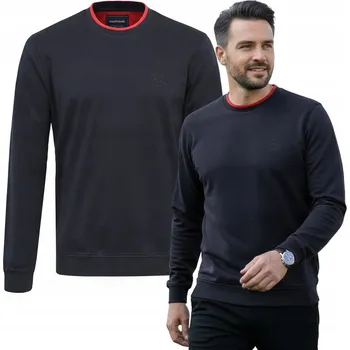 Pánská mikina Pánská mikina Pako Jeans Basic bavlněná Mikina přes hlavu bez kapuce velikost 3XL