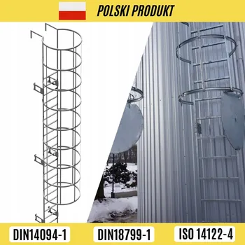 Žebřík ŽEBŘÍK S OCHRANNÝM KOŠEM 4,6 M POZINK