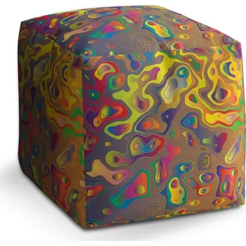 Taburet Sablio Taburet Cube Barevné skvrny: 40x40x40 cm