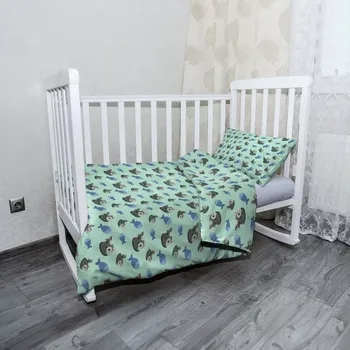 Povlečení Sablio Mikroplyšové dětské povlečení do postýlky Kočky a rybičky - 120x90 / 40x60