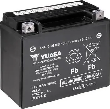 Motobaterie motobaterie 12V, YTX20HL-BS, 18,9Ah, 310A, bezúdržbová SUPER MF AGM 175x87x155, YUASA originál (vč. balení elektrolytu)