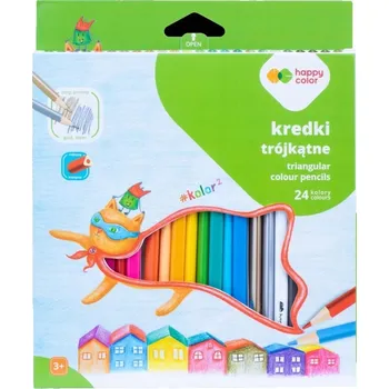 Pastelka PASTELKY Happy Color TROJÚHELNÍKOVÉ DŘEVĚNÉ 24