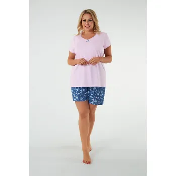 Dámské pyžamo Dámské pyžamo Tulip Italian Fashion krátký rukáv krátké kalhoty růžové vel. XL