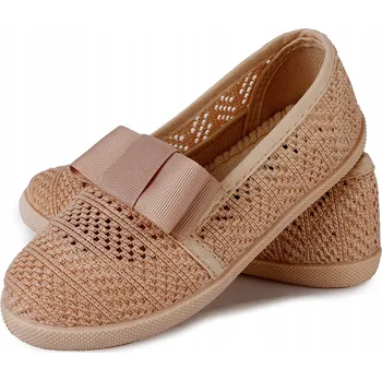 Dámská obuv Béžové krajkové tenisky/trampy s děrováním, vel. 25