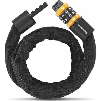 Zámek na kolo ZÁMEK NA KOLO S KÓDOVÝM ZÁMKEM ODOLNÝ 100 CM ČERNÝ