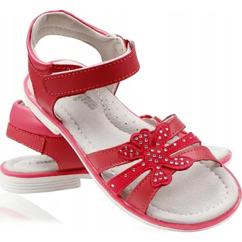 Dámská obuv Korálové sandály s kamínky, kožené, profilované, lehké, velikost 35