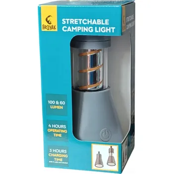 Stojací lampa Multifunkční kempingová lampa Froyak Ø 78,5 cm | 60-100 lumenů ŠEDÁ