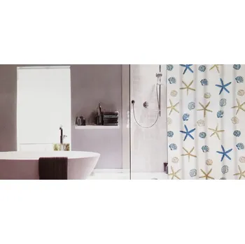 Prostěradlo Textilní sprchový Závěs Bisk 200 x 180 cm