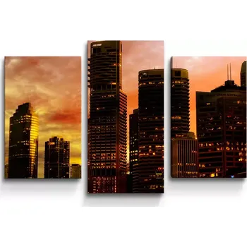 Obraz Sablio Obraz - 3-dílný Mrakodrapy - 75x50 cm