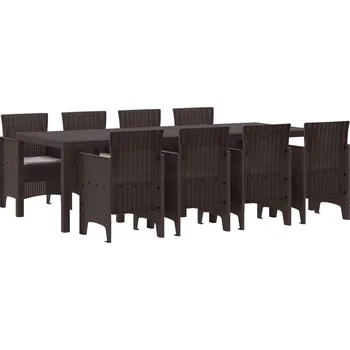 Zahradní jídelní souprava 9 pcs Hnědá Ratan Polt Hnědá3378739