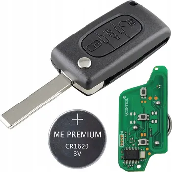 Autoklíč Náhradní obal klíče 3tlačítkový pro Peugeot a Citröen HU83 + transpondér