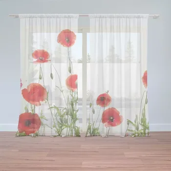 Záclona Sablio Záclony Vlčí máky: 2ks 150x250cm