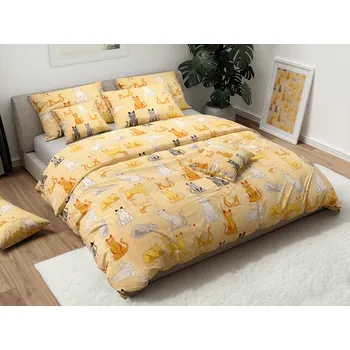 Povlečení Textilomanie Bavlněné povlečení Chroma Cats 140 x 200, 70 x 90 cm patentky