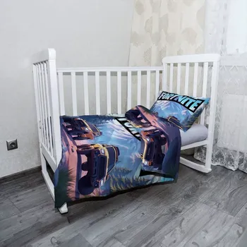 Povlečení Sablio Mikroplyšové dětské povlečení do postýlky FORTNITE Off-road auta - 120x90 / 40x60