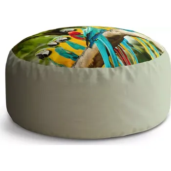 Taburet Sablio Taburet Circle Papoušci na větvi: 38x48 cm