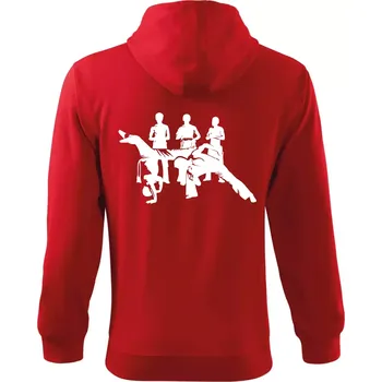 Pánská mikina Capoeira všichni - Mikina s kapucí na zip trendy zipper - 3XL ( Červená )