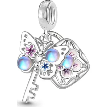 Přívěsek Stříbrný přívěsek motýl vážka tulipán | přívěsek, šperk - B4137