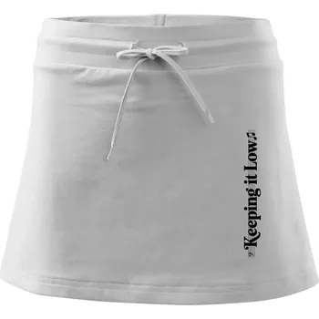 Dámská sukně KEEPING IT LOW NA VÝŠKU - basový klíč - Sportovní sukně - two in one - XL ( Bílá )