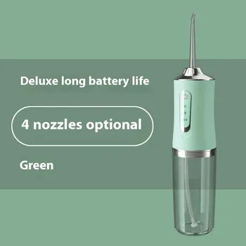 Ústní sprcha Ústní sprcha s vodní tryskou 3 režimy | zubní irigátor, dentální čistič 6 ks - Zelený