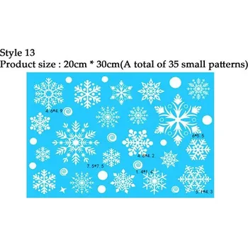 Vánoce Vánoční elektrostatické samolepky na okno vločky | vánoční samolepky, zimní dekorace - Style 13