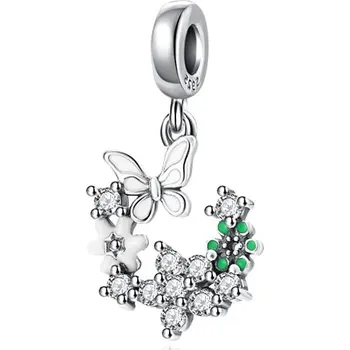 Přívěsek Stříbrný přívěsek motýl vážka tulipán | přívěsek, šperk - B3919