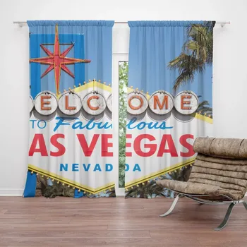 Závěs Sablio Závěs Welcome to Las Vegas: 2ks 140x250cm
