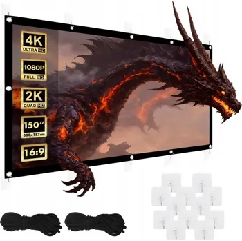 Projekční technika Projekční plátno 16:9 Maclean MC-167 330 x 187 cm