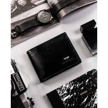 Peněženka Peterson pánská peněženka z pravé kůže černá - muž