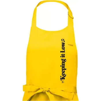 Kuchyňská zástěra KEEPING IT LOW NA VÝŠKU - basový klíč - Dámská zástěra na vaření - Univerzální velikost ( Žlutá )