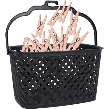 Zásobník na papírové ručníky KOŠÍK NA KOLÍČKY závěsný zásobník na sponky obdélníkový černý 22x14x13