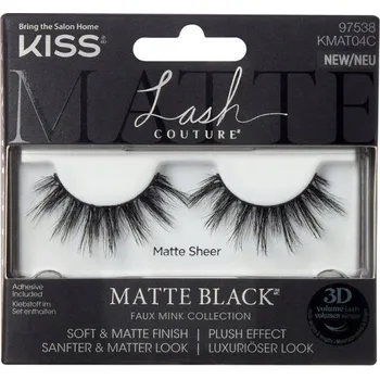 Umělé řasy Kiss řasy FAUX MINK Matte Black Matte Sheer