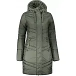 Dámský kabát Altisport zelený khaki klasického střihu s kapucí velikost S