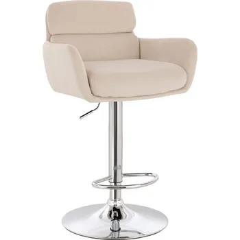 Barová židle Barová židle Manger velur stříbrný základ - krémová