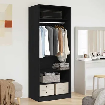 Příborník do zásuvky Šatní skříň Černý dub 80 x 50 x 200 cm kompozitní dřevo Hnědá3378502