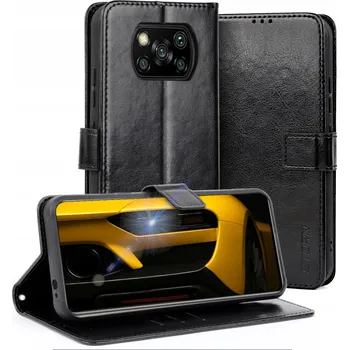 Pouzdro na mobilní telefon Flipové pouzdro Nanga pro Xiaomi POCO X3, černé