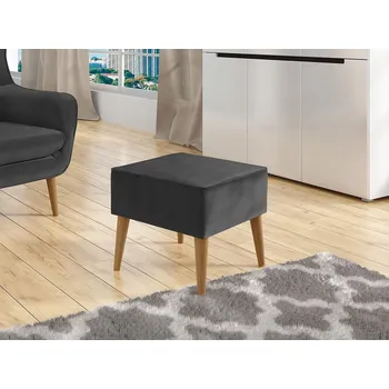 Taburet Šedý čalouněný Taburet Veneti