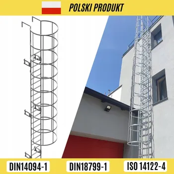 Žebřík Žebřík s ochranným košem 8,6 m pozink