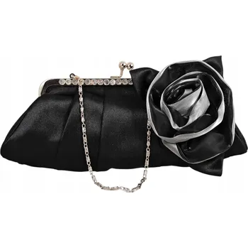 Kabelka MALÁ ČERNÁ KABELKA DO RUKY/PSANÍČKO S RŮŽÍ