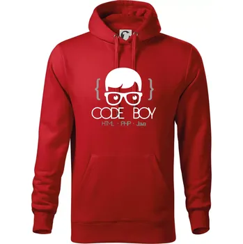 Pánská mikina Code Boy - Mikina pánská Cape s kapucí - 4XL ( Červená )