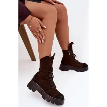 Dámské kozačky Dámské workery Z Naturalnego Zamszu Zazoo 976 Barva: Béžová, Velikost: 40