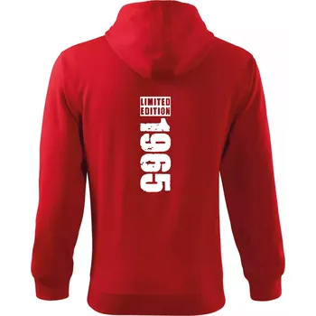 Pánská mikina Limited edition 1965 pruh - Mikina s kapucí na zip trendy zipper - 3XL ( Červená )