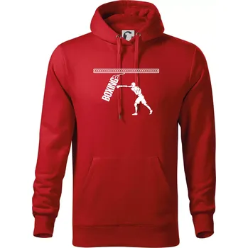 Pánská mikina Boxing boxer - Mikina pánská Cape s kapucí - 4XL ( Červená )