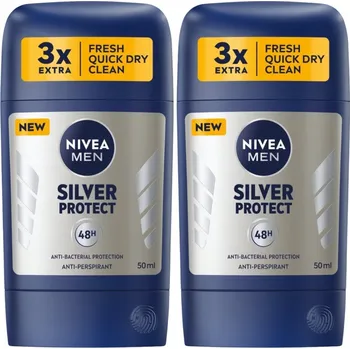 Pánský antiperspirant tuhý NIVEA MEN Silver Protect 2 x 50 ml