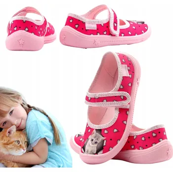 Chlapecké bačkory Dětské Bačkůrky Viggami Renia Potisk Amarant vel. 27 Papuče na Suchý Zip Růžové