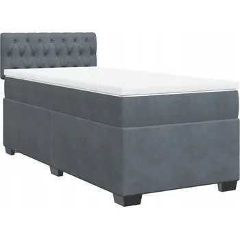 Postel Čalouněná jednolůžková postel VidaXL 90x190 cm, odstíny šedé