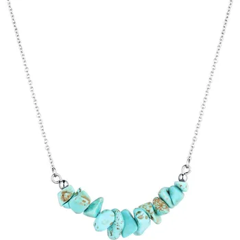 Náhrdelník EVOLUTION GROUP CZ Ocelový náhrdelník s kamenem tyrkys - 42037.3