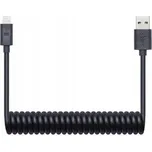 Connect IT Wirez Apple Lightning - flexibilní spirálový USB kabel 1,2 m, černý CI-682