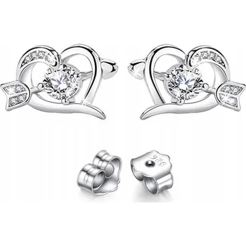 Náušnice Náušnice z chirurgické oceli, srdíčka, stříbrná barva